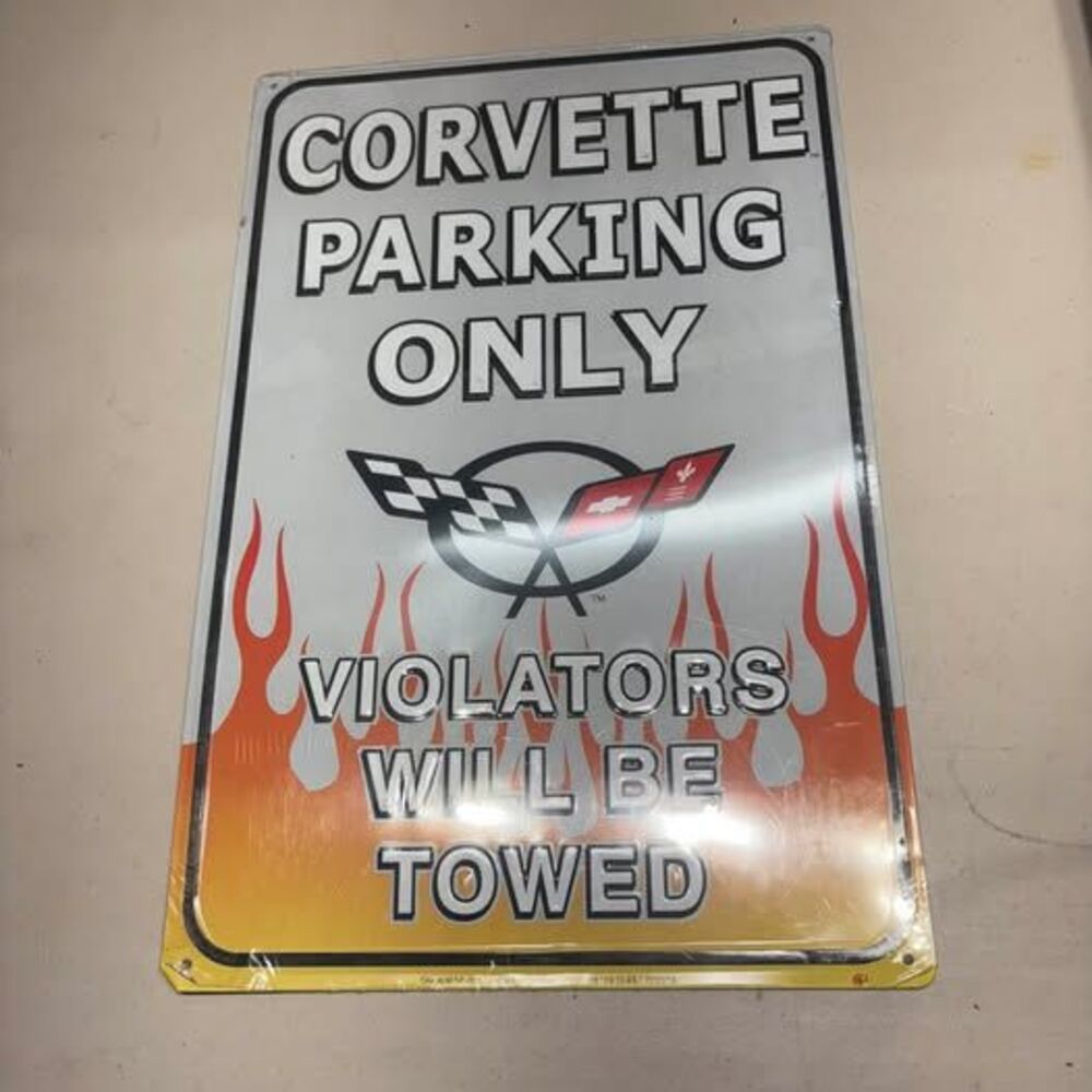 Corvette Parking Only Metal Sign
